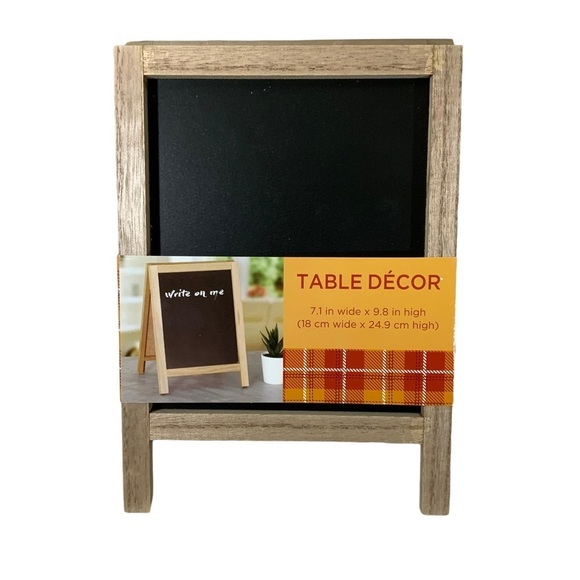 Autumn Give Thanks Write on Blackboard 2 Sides Table Counter Decor Wood Easel - Picture 9 of 16